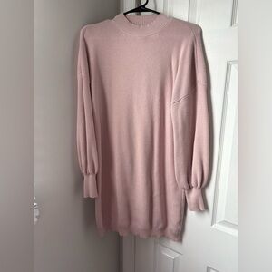 ZESICA Pink Long Sleeve Sweater Dress